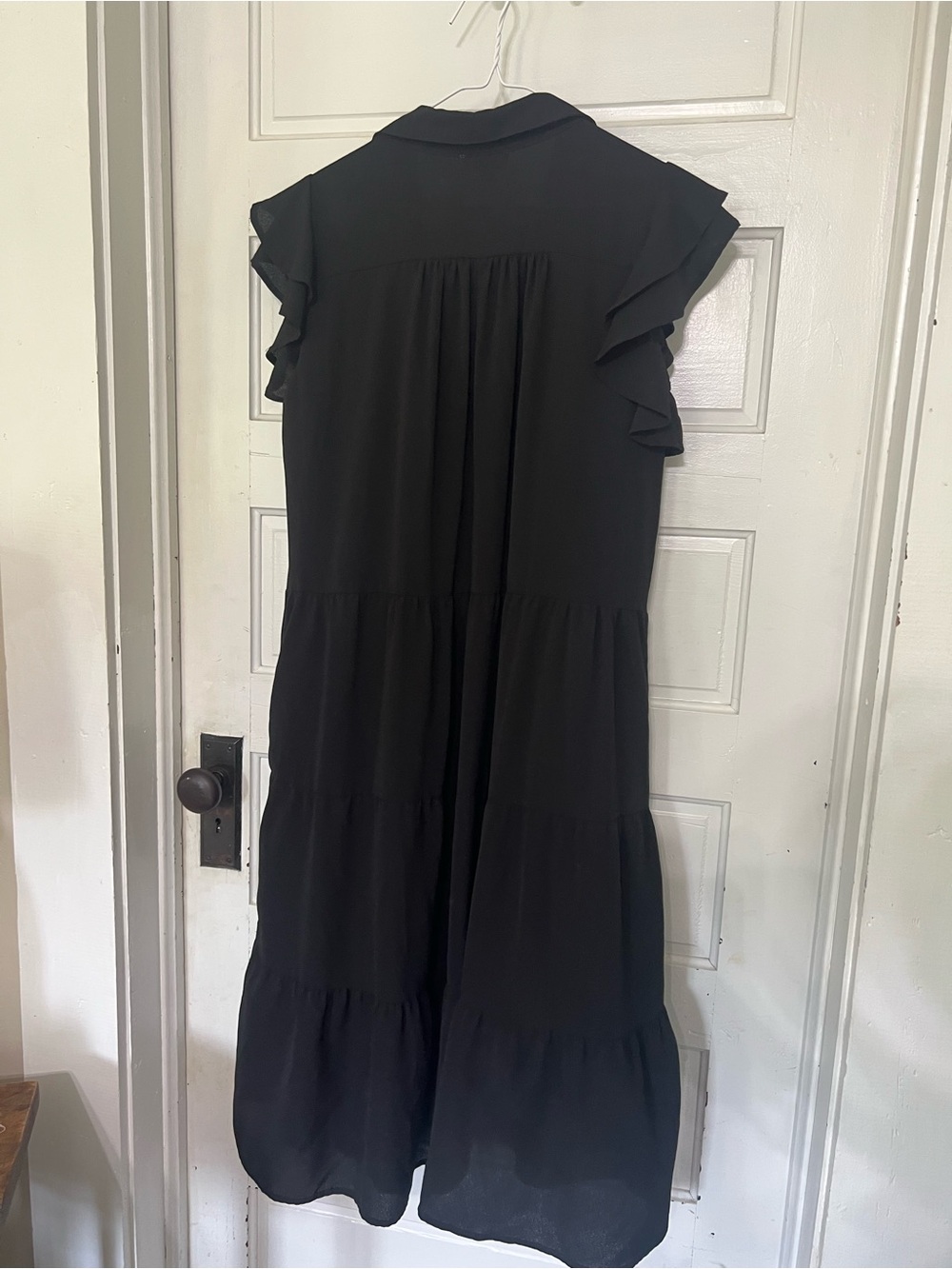 Umgee black tiered midi dress with ruffle sleeves - Picture 6 of 6